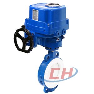 防爆電動(dòng)襯氟對夾蝶閥圖片