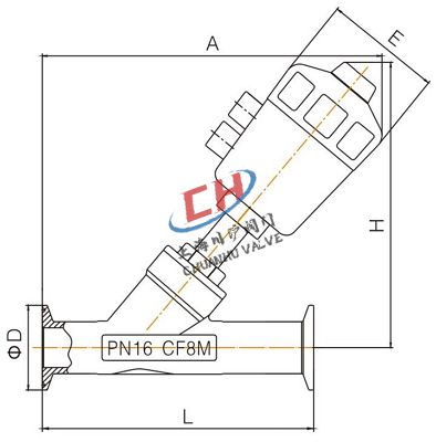 P1快裝氣動(dòng)角座閥結(jié)構(gòu)圖
